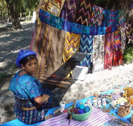 Mayan artisan woman at work